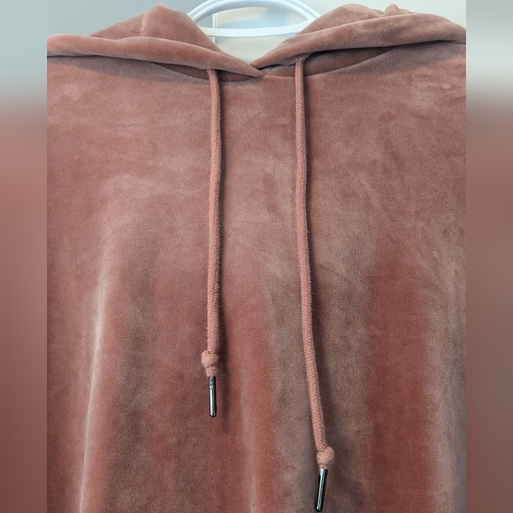 Women's Pink Velour Hoodie - Picture 3 of 6